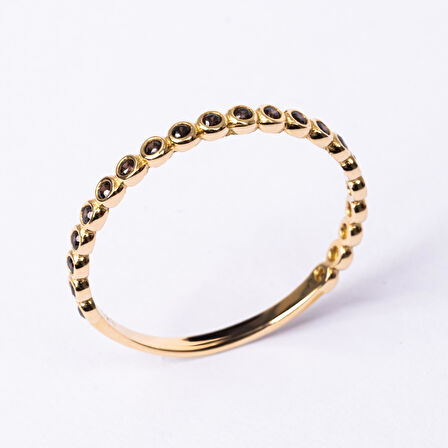 Yarım Tur Altın Yüzük - 14 Ayar Hediyelik Altın Tam Tur 0.30 Karat Safir Taşlı Yüzük