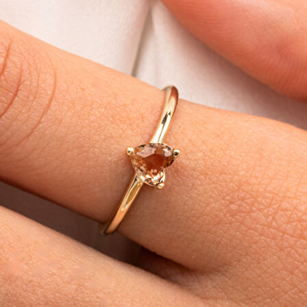 Gümüş Yüzük - 0.60 Karat Zultanit Taşlı Kalp Tektaş Evlilik Teklifi 925 Ayar Gümüş Yüzük