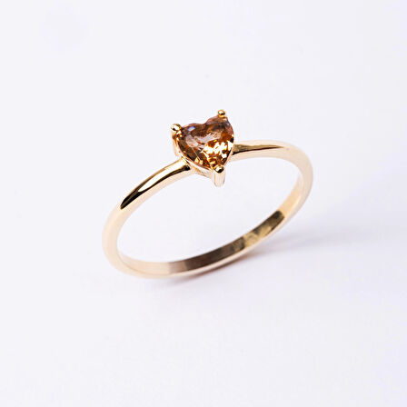 Gümüş Yüzük - 0.60 Karat Zultanit Taşlı Kalp Tektaş Evlilik Teklifi 925 Ayar Gümüş Yüzük