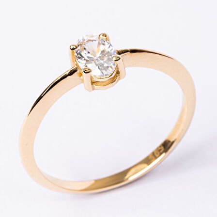 Gümüş Yüzük - 0.90 Karat Swarovski Tektaş Evlilik Teklifi 925 Ayar Gümüş Tarz Yüzük