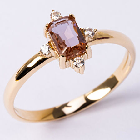 Gümüş Yüzük - Octagon Kesim Zultanit Taşlı 0.95 Karat Pırlanta Montorü 925 Ayar Gümüş Yüzük