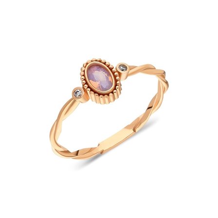 Burgu Gümüş Yüzük - 925 Ayar Gümüş Tria Burgu 0.30 Karat Pembe Quartz Taşlı Roz Gümüş Yüzük 