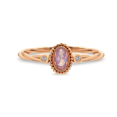 Burgu Gümüş Yüzük - 925 Ayar Gümüş Tria Burgu 0.30 Karat Pembe Quartz Taşlı Roz Gümüş Yüzük 