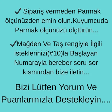 Gümüş Firuze(Turquaz) Baget Tek Taş Yüzük-Minimal Eklem Yüzügü