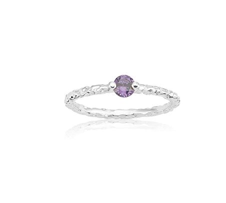 Helen Otantik 0,25 CT Ametist Evlilik Teklifi Tektaş Yüzük-Eskitme 14 Ayar Yüzük-Hediye Altın Yüzük