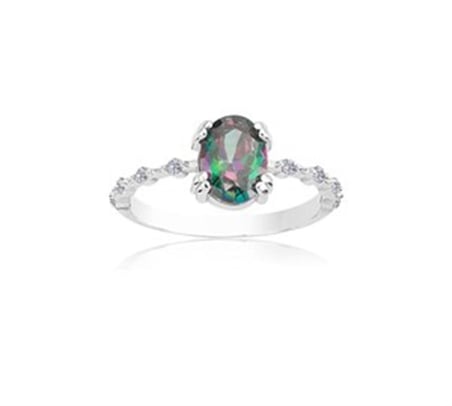 Mistik Topaz İhtişamı Kadın 14 Ayar Altın Evlilik Teklifi Yüzüğü-0.93Crt Mistik Topaz Evlilik Yüzüğü