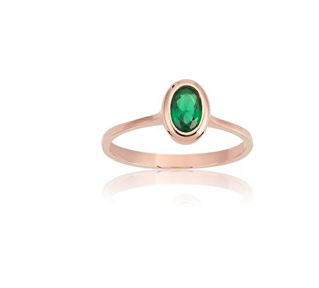 0,60 CT Oval Zümrüt (Nano Zümrüt) 14 Ayar Altın Tektaş-0,60 CT Modern Tasarım Oval Zümrüt Tektaş