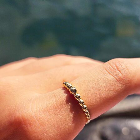 Kadın Süzme Top Top Aşk 14 Ayar Hediye Altın Yüzük-Süzme Top Top Taşsız Eklem Altın Yüzüğü