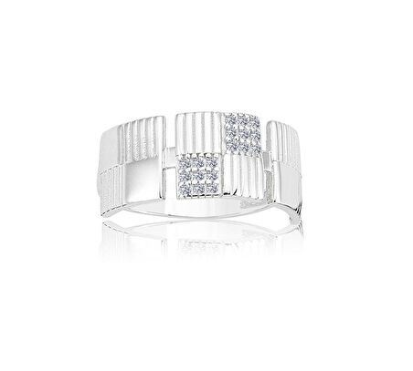 Etrox Kare Gösterişli Tasarım 14 Ayar Altın Yüzük-Hediye Altın Kadın Yüzük