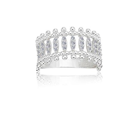 Asterix Tacı Güverseli Tasarım Gösterişli 925 Ayar Gümüş Yüzük-925 Ayar Hediye Gümüş Yüzük