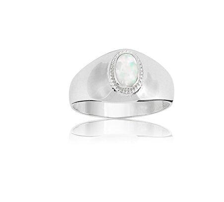 Opal Şövalye Kadın 925 Ayar Gümüş Yüzük-Opal Altın 925 Ayar Hediye Gümüş Yüzük