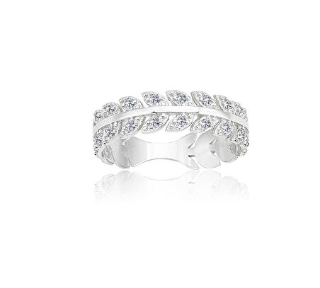 Pırlanta Taşlı (Signity Swarovski) Başak 925 Ayar Gümüş Yüzük-Hediye Başak Modeli Gümüş Yüzük