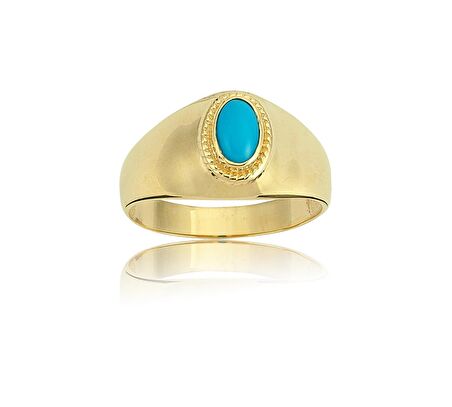 Firuze Şövalye Kadın 925 Ayar Gümüş Yüzük-Firuze Altın 925 Ayar Hediye Gümüş Yüzük