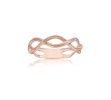 Trabzon Örgü 925 Ayar Taşsız Altın Modern Tasarım Eklem Yüzüğü-925 Ayar Gümüş Örgü Hediye Yüzük