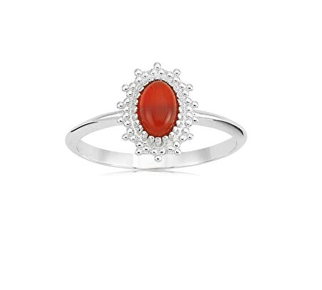 Akik Taşlı Güverseli Güneş Eklem Bereket Gümüş Tektaş-Akik Taşlı 925 Ayar Hediye Gümüş Yüzük