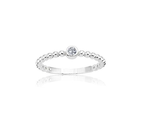 0,20CT Güverseli 925 Ayar Gümüş TekTaş-Tasarım 925 Ayar Gümüş Tektaş Yüzük-Hediye TekTaş Gümüş Yüzük