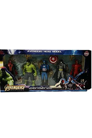 Avengers Işıklı Örümcek Adam Hulk Kaptan Amerika Batman Iron Man 5'li Oyun Seti - Süper Kahramanlar