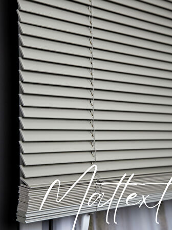 Gri 25 MM Redektörlü Ahşap  Jaluzi Perde