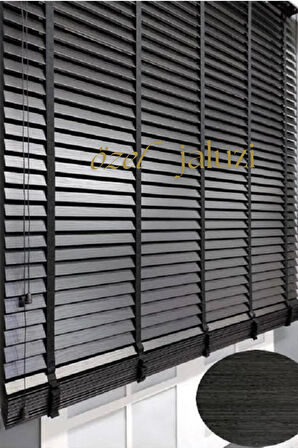 Siyah 50 MM Ahşap Görünümlü Jaluzi