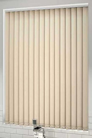 Krem Pvc Dikey Perde  Döndürülebilen Tam Açık Ya Da Tam Kapalı  Pvc Dikey