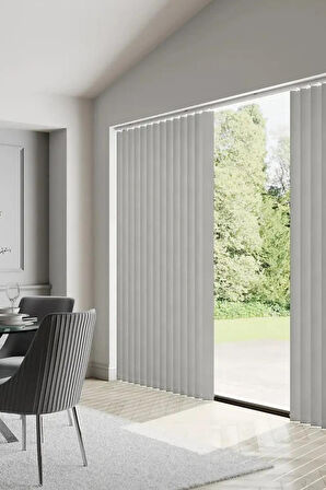 Gri Blackout Dikey Perde  Döndürülebilen Tam Açık Ya Da Tam Kapalı   Kumaş Dikey