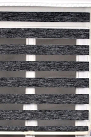 Antrasit Bambu Kumaş Zebra Stor Perde Etek Dilimsiz 1. Kalite