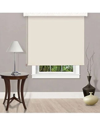 Krem Mat Stor Perde Etek Dilimsiz Güneşlik Perde Güneşlik Stor Perde