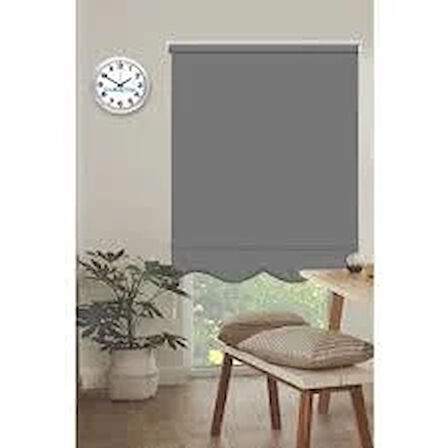 Antrasit Mat Etek Dilimli Stor Perde  