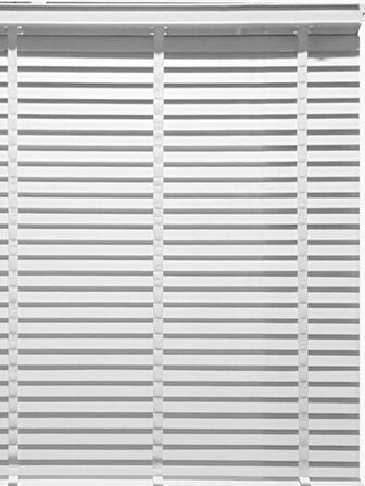 Beyaz Redektörlü Kurdelalı Ahşap Jaluzi