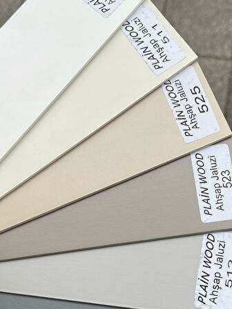 Krem Redektörlü Kurdelalı Ahşap Jaluzi