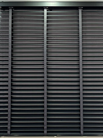 Antrasit Redektörlü Kurdelalı Ahşap Jaluzi