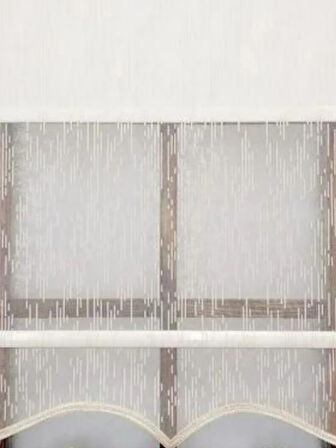 Yağmur Desen Çiftli Sistem Mekanizmalı Tül ve Stor Perde 