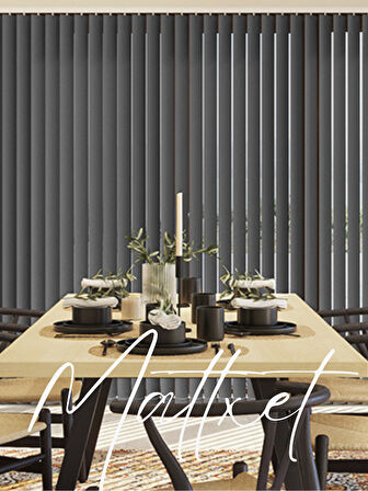 Antrasit Pvc Dikey Perde  Döndürülebilen Tam Açık Ya Da Tam Kapalı  Pvc Dikey 705