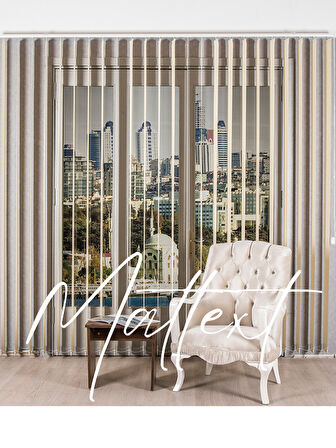 Krem Kumaş Dikey Perde  Döndürülebilen Tam Açık Ya Da Tam Kapalı   Kumaş Dikey