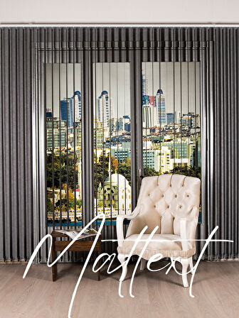 Antrasit Kumaş Dikey Perde  Döndürülebilen Tam Açık Ya Da Tam Kapalı   Kumaş Dikey