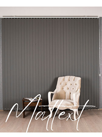 Antrasit Kumaş Dikey Perde  Döndürülebilen Tam Açık Ya Da Tam Kapalı   Kumaş Dikey