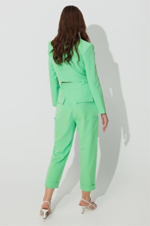 Yeşil Kruvaze Yaka Blazer Ceket SS23J4728YE