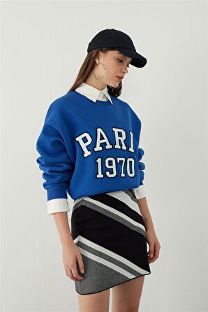 Siyah Çizgili Mini Triko Etek