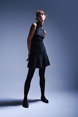 Antrasit Triko Kloş Etek