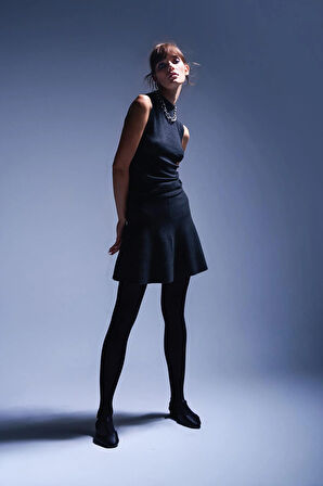 Antrasit Triko Kloş Etek