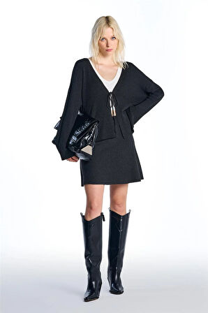 Antrasit Triko Kloş Etek