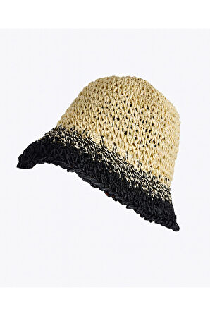Degrade Tonlu El Dokuması Rafya Şapka