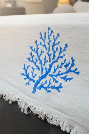 Tree of Life Blue Print Çok Amaçlı Örtü
