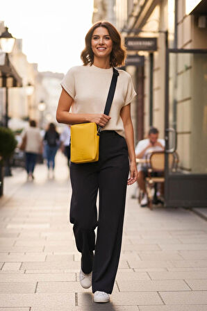 Mustard (Hardal) Glow Elegant Omuz Çantası