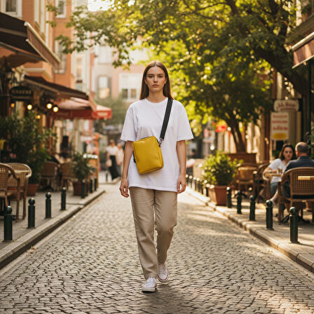 Mustard (Hardal) Glow Elegant Omuz Çantası