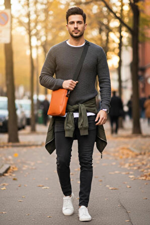 Tangerine (Mandalina) Glow Elegant Omuz Çantası 