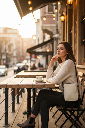 Sand (Kum Beji) Glow Elegant Omuz Çantası