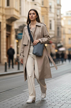 Ash (Kül Grisi) Glow Elegant Omuz Çantası