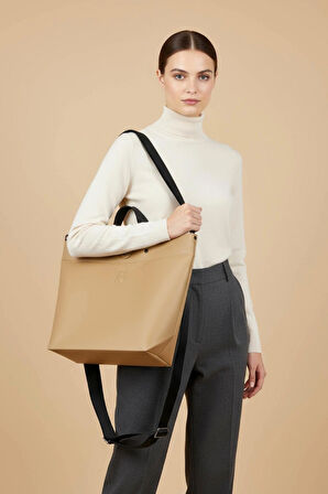 Camel (Deve Tüyü) Loop Tote Bag Çanta