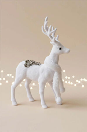 Beyaz Geyik Figürü – 35 cm